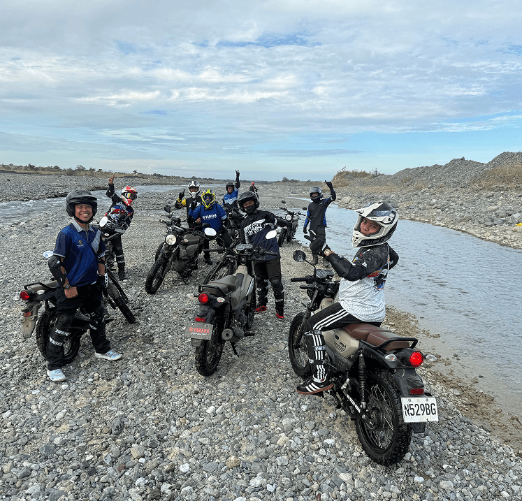 motorcycle riders having fun