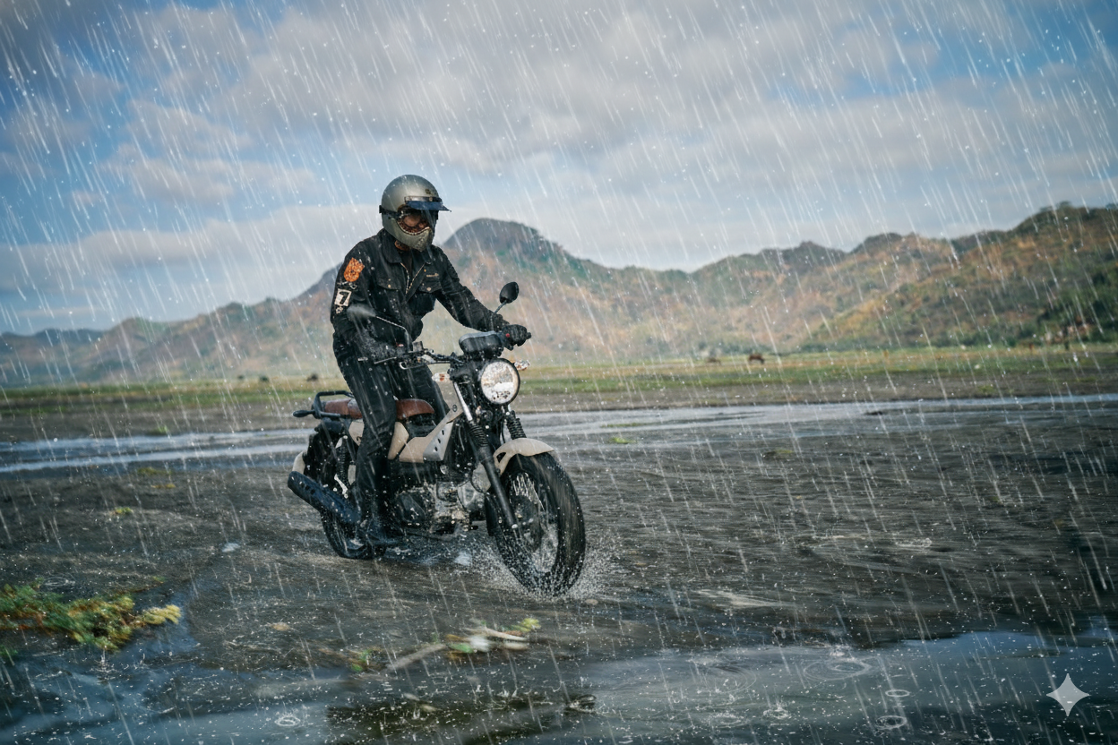 riding while raining